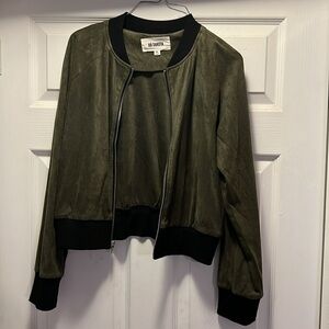 BB Dakota M Green Suede Bomber Style Jacket